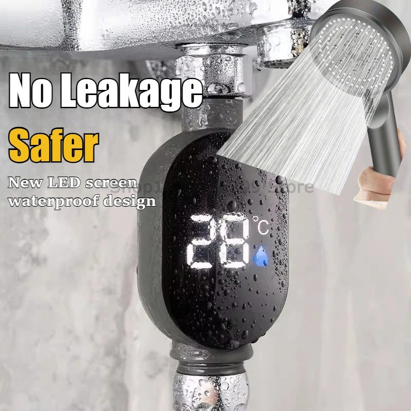 Black Bathroom Led Display 0℃~99℃ Home Water Shower Thermometer Water Accurate Temperature Measurement Meter Bathroom